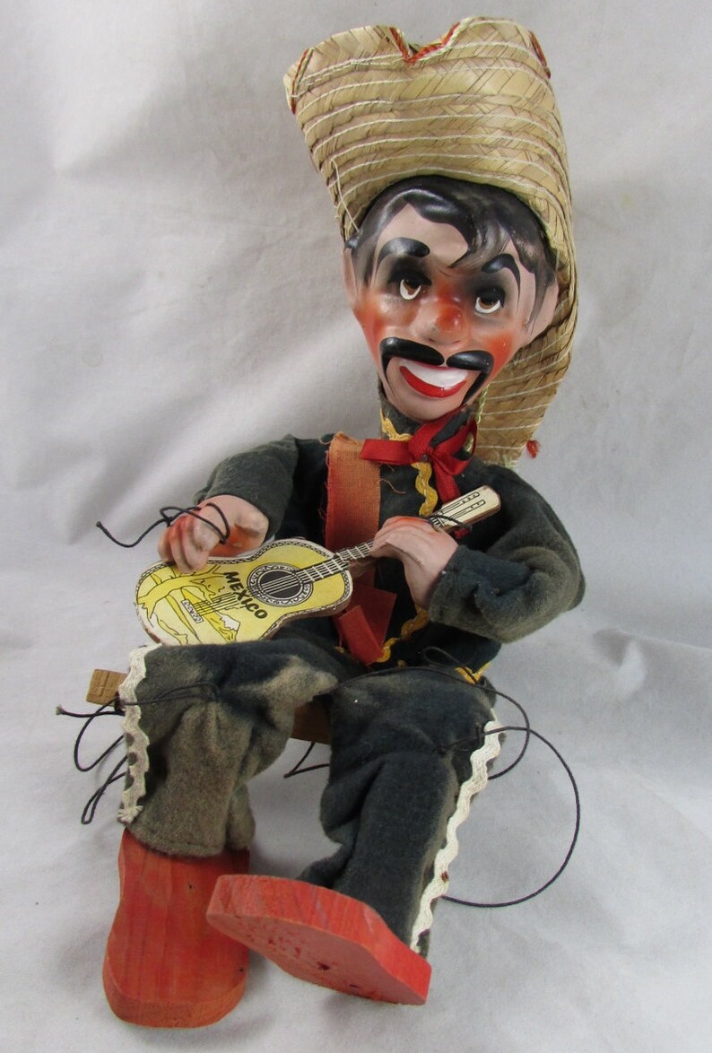 Mexico String Puppet Compo Head Hands Guitar Hand Etsy