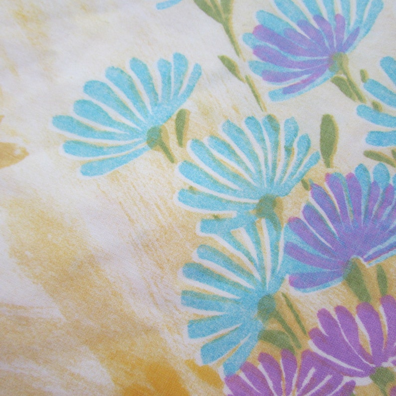 Royal Cannon Shangri La Full Size Flat Sheet Floral Print in Yellow Gold