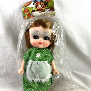 Big Eye 9&quot; Vinyl Girl Doll Kawaii Anime Eyes New in Package Vintage 1970s