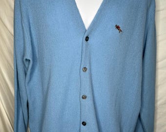 Izod Cardigan Sweater Vintage 80s 90s Grandpa Sweater Made in USA