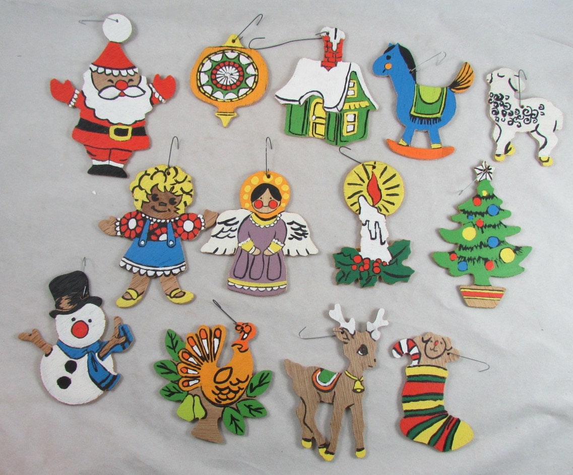 Wooden paint by number christmas ornaments Clearance