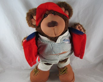 Furskins Hank Spitball 14” Plush Bear Coleco Furskins Vintage 1980s