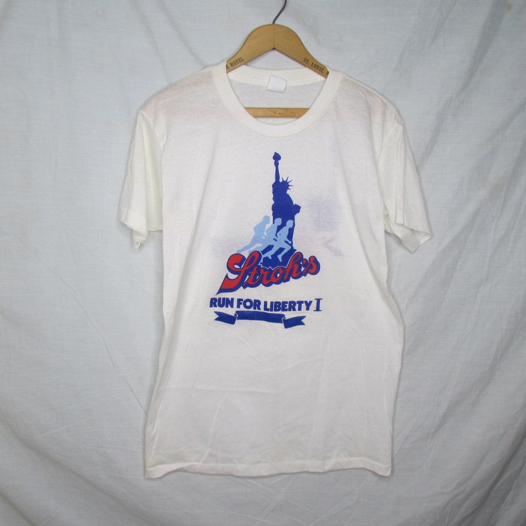 Stroh's Run for Liberty I Graphic T Shirt 2 Sided Brooks Single Stitch ...