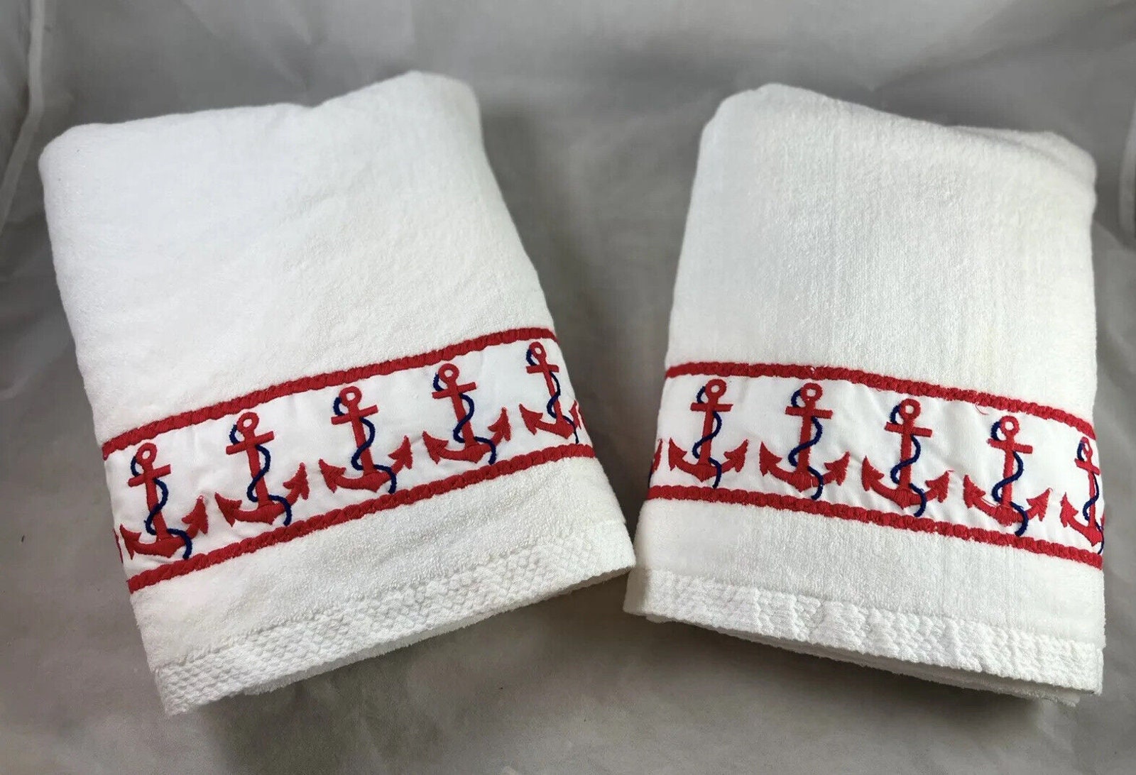 Avanti バスタオル ノーティカル アンカートリム ソフト ヴィンテージ