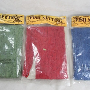 Decorative Fish Netting Blue Cotton 5&#39; x 14&#39; Made in Taiwan Vintage