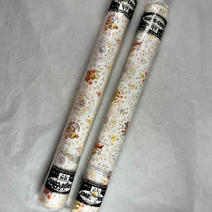 70s Americana Print Vinyl Shelf Liner 2 Rolls Gold Orange Eagles Medallions Dead Stock USA
