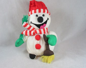 Trendmasters Snowman Stuffed Nylon Holiday Doll Parachute Fabric Vintage 1992