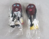 California Raisins Bendable Character Toys (2) Figures Male with Microphone Female Like New Cartoon Vintage 1988