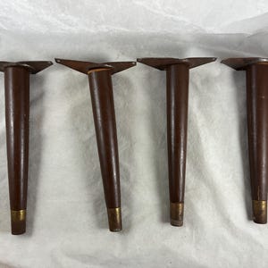 Patas de mesa de madera de 26 cm (10,25") Juego de 4 piezas para bricolaje, reciclaje, reparación y reemplazo Estilo vintage de mediados de siglo