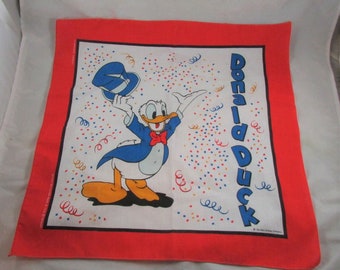 Disney Donald Duck Scarf Bandana USA Made 22 x 22 Vintage