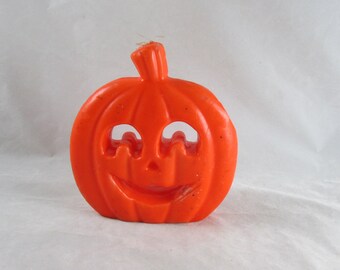 Slim Pumpkin Candle Halloween Wax Figural Vintage