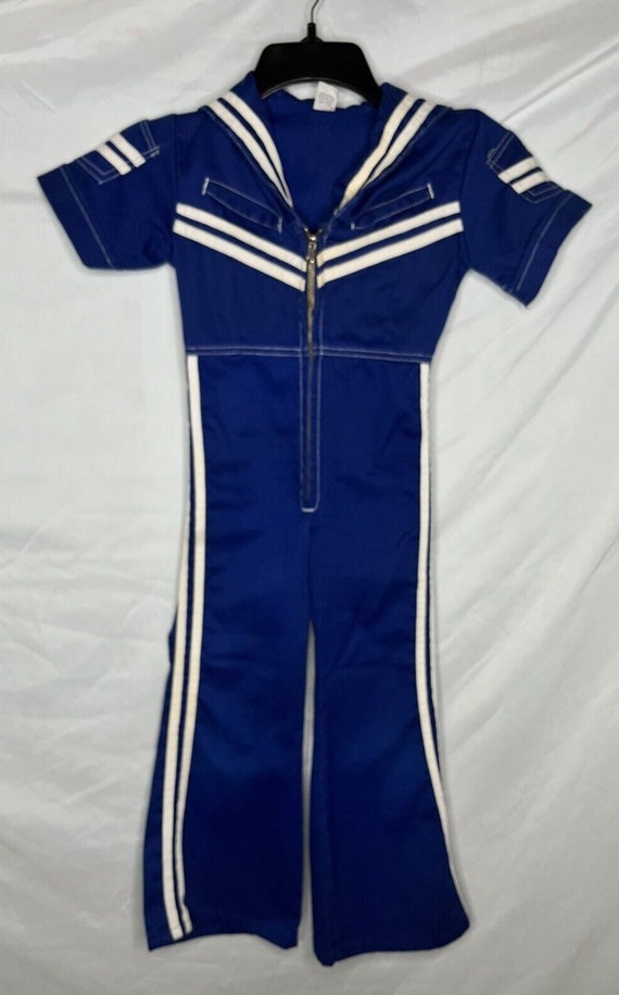 Mambro Kids Blue Jumpsuit Sailor Collar Cracker Ja