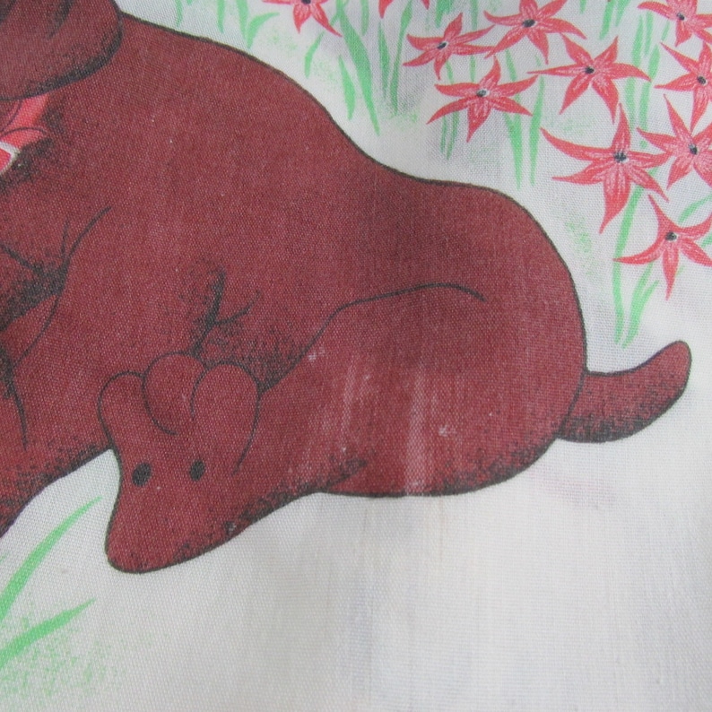 Pound Puppies Print Full Flat Sheet Bibb USA Made Vintage