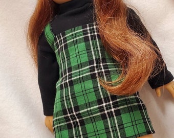 Handmade 18 inch Doll clothes "Winter Jumper Green" Top, Jumper, Hat and Boots  Trendy outfit to fit popular 18" Dolls