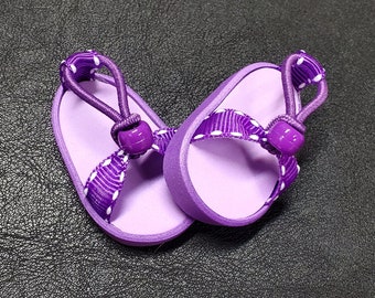 Handmade Doll Clothes Sandals to fit 14.5" Dolls Summer Fun Sandals - Grape Kool-aid - Doll Shoes for 14.5 inch Girl Dolls