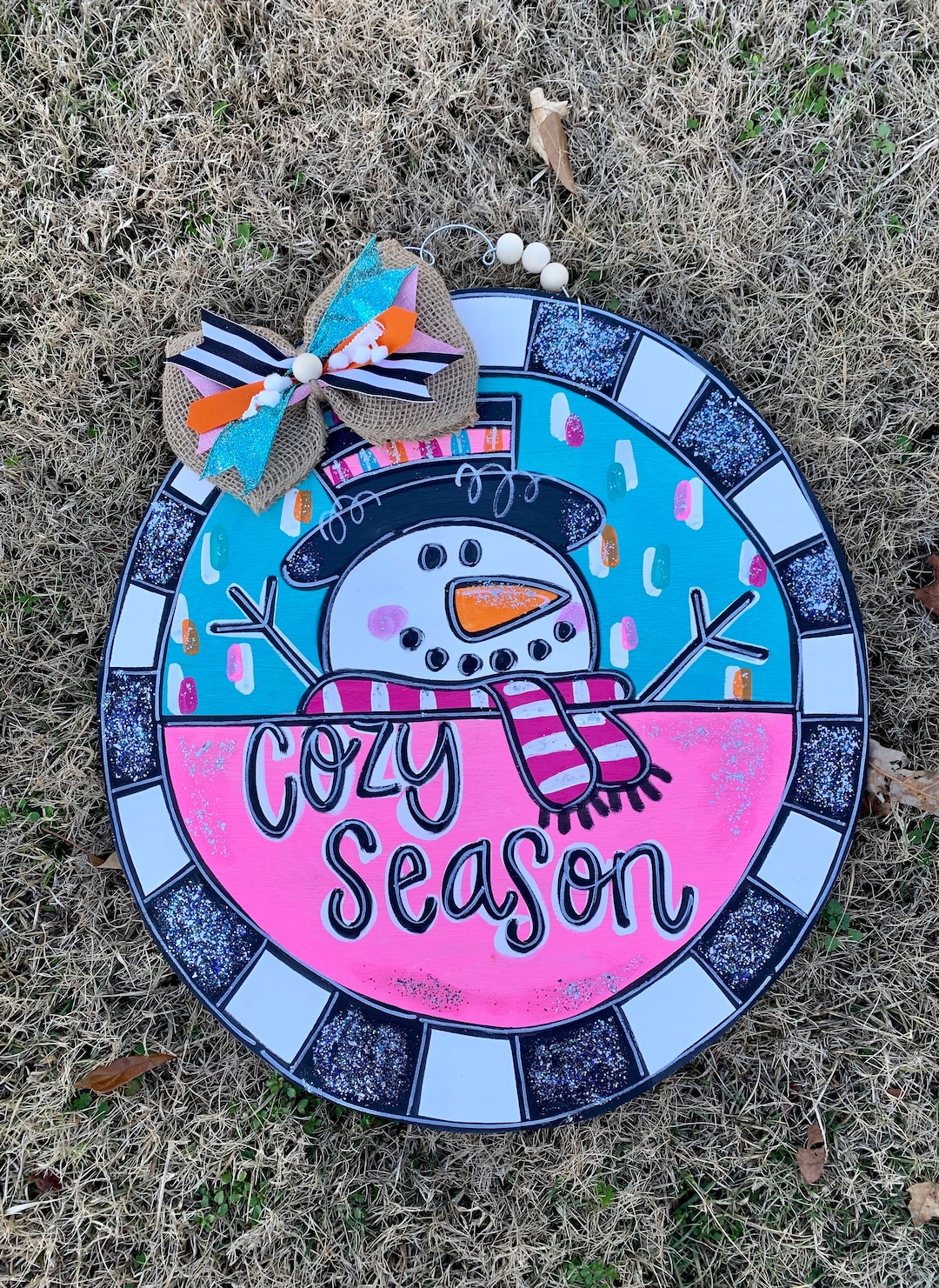 Winter Door Hanger, Snowman Door Hanger, Wood Door Hanger for Winter ...