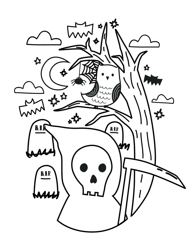 Halloween Coloring Pages, Halloween Pdf, Halloween Printable, Halloween ...