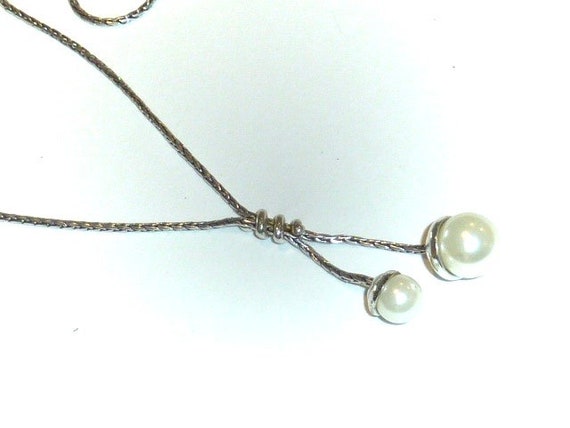 Vintage Brighton Pearl Lariat Necklace Earring Se… - image 7