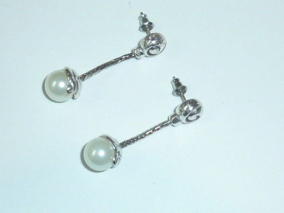 Vintage Brighton Pearl Lariat Necklace Earring Se… - image 4