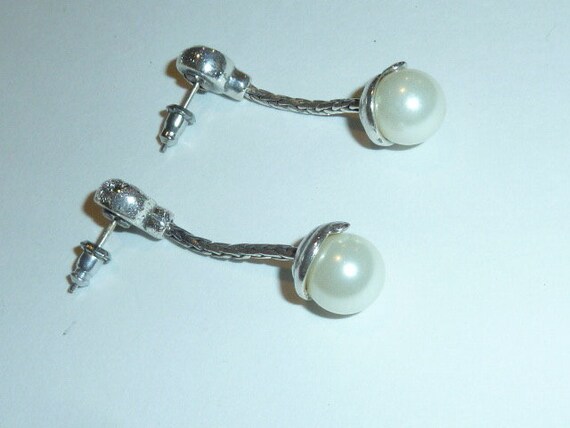 Vintage Brighton Pearl Lariat Necklace Earring Se… - image 3