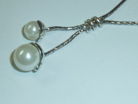 Vintage Brighton Pearl Lariat Necklace Earring Se… - image 6