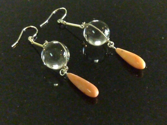 Antique Pools of Light Earrings Sterling Silver N… - image 1