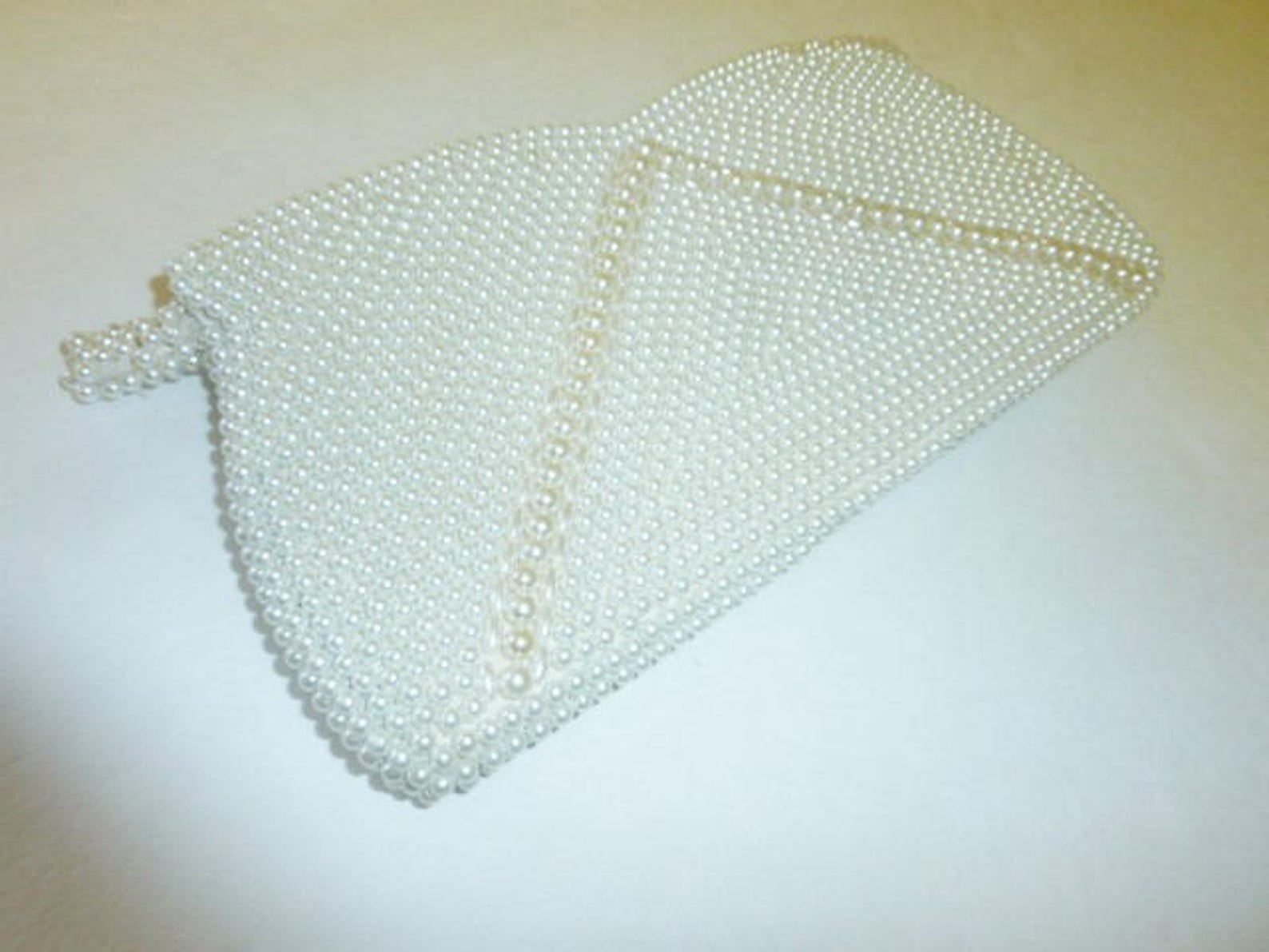 Vintage Beaded Clutch Purse Faux Pearl Evening Bag Made in Etsy