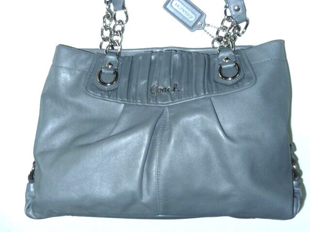 Coach grey leather handbag new arrivals
