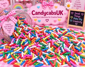 NEW Bright colours 20g Bag FAKE Polymer Clay Ice Cream Sprinkles 100's & 1000's Topping Craft DIY