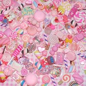 Rosa Mix Candy Resin & Clay Lollipop Süßigkeiten Fake Flatback Essen Charms Cabochon diy