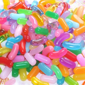 Super REALISTIC FAKE Jelly Beans Resin Food Kawaii 3D NOT Flatback Craft Charms Diy kit