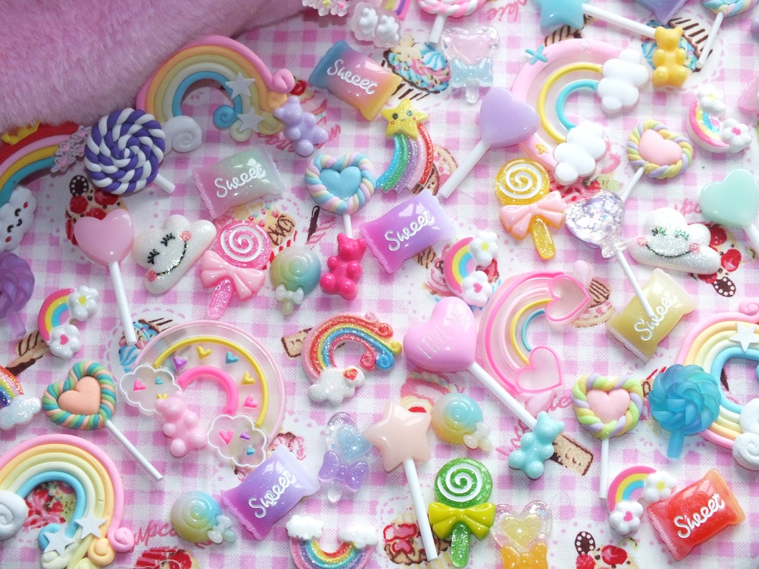 Cute Rave Candy Cute Rainbow Candy Land FAKE Sweets Food Lollypops Lollipops Kawaii ...