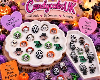20 Pcs Mixed Tiny Halloween Horror Film Cartoon Nail Art Charms Resin Craft DIY 10-16mm