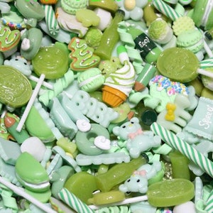 Green Mixed Candy Resin Sweets Fake Flatback Food Dolls House Charms Cabochon Choose Amount