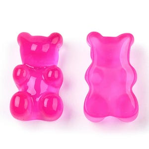 10 Stück Rosa Realistische Gefälschte Jelly Baby Gummi Bären Bohnen Puppen Lebensmittel gemischt Süßigkeiten Harz Flatback 3D Süßigkeiten Wählen Sie die Farbe Größe 18,5 mm