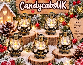 1 Piece Christmas Dolls House Decoration Miniature Faux Oil Lamp