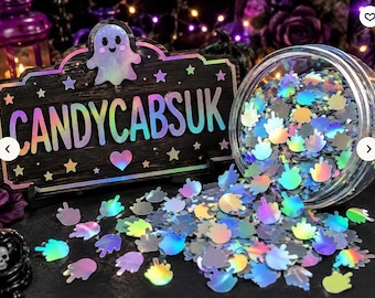 New Bigger Bag 10g Holographic "Middle Finger" Rude Nail Art Glitter Slime Sequins Craft DIY