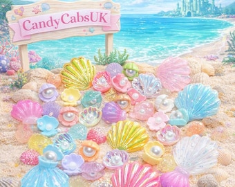 Shells Mixed Flatback Sea Side Large & Small AB Ombre Beach Craft Kit DIY CHOOSE