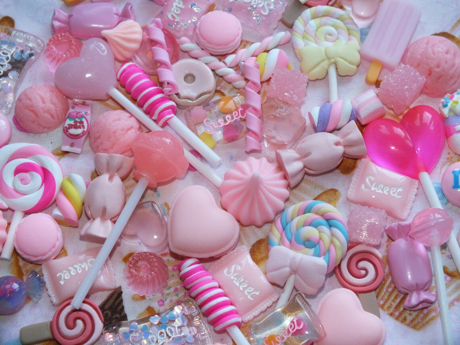 10PCS Slime Charms With Donut Candy Sugar Chocolate Cake Resin