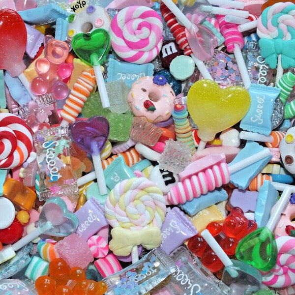 Mélange Fake Sweeties Candy Lollipop Donut Ice Cream Gummi Jelly Resin Flatback