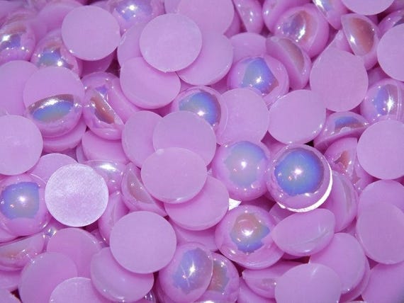 CandyCabsUK 50g Mixed Flatback Faux Half Pearls Cabochons DIY BULK BUY Baby Blue