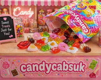 50 Pcs SO Realistic Prop Display FAKE Candy Gum Sweets Treats Old Skool Mix Resin Cabochons Not Edible