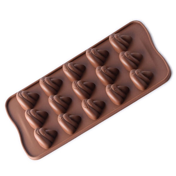 Silicone Poop Poo Emoji Mold 15 Cavities Reusable Bakeware Chocolate Soap Candle