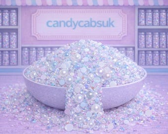Pastel zeemeermin blauw ivoor roze 500 stks gemengde acrylhars nep halve parels strass edelstenen AB DIY