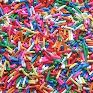 NEW Bright colours 20g Bag FAKE Polymer Clay Ice Cream Sprinkles 100&#39;s & 1000&#39;s Topping Craft DIY