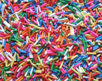 NEW Bright colours 20g Bag FAKE Polymer Clay Ice Cream Sprinkles 100's & 1000's Topping Craft DIY