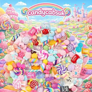 Sweetie Time Lollipops Flumps Macaroon Cakes Mixed Candy Resin & Clay Sweets Fake Flatback Food 3D Dolls House Charms Cabochon Choose Amount