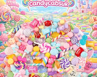 Sweetie Time Lollipops Flumps Macaroon Cakes Mixed Candy Resin & Clay Sweets Fake Flatback Food 3D Dolls House Charms Cabochon Choose Amount