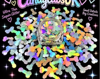 20g Silver Metalic Holographic Penis No Sperm Cock Nail Art Glitter Slime Sequins Craft DIY RUDE Hen Wedding Table scatter