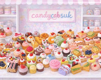Mixed Delicious Fake Cream Cakes Donuts Cookies Pastries Food Dolls Play Non Edible 15mm-30mm 3D & Flatback Resin CHOOSE AMOUNT